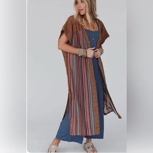 POL Wild Heart Contrast Side Button
Duster - Mocha.  Size Large